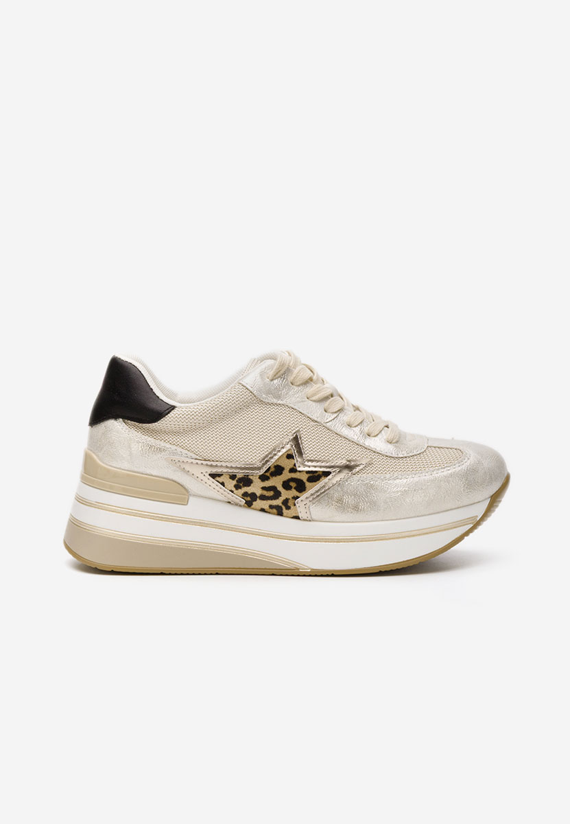 Srebrne sneakersy na platformie Valorys