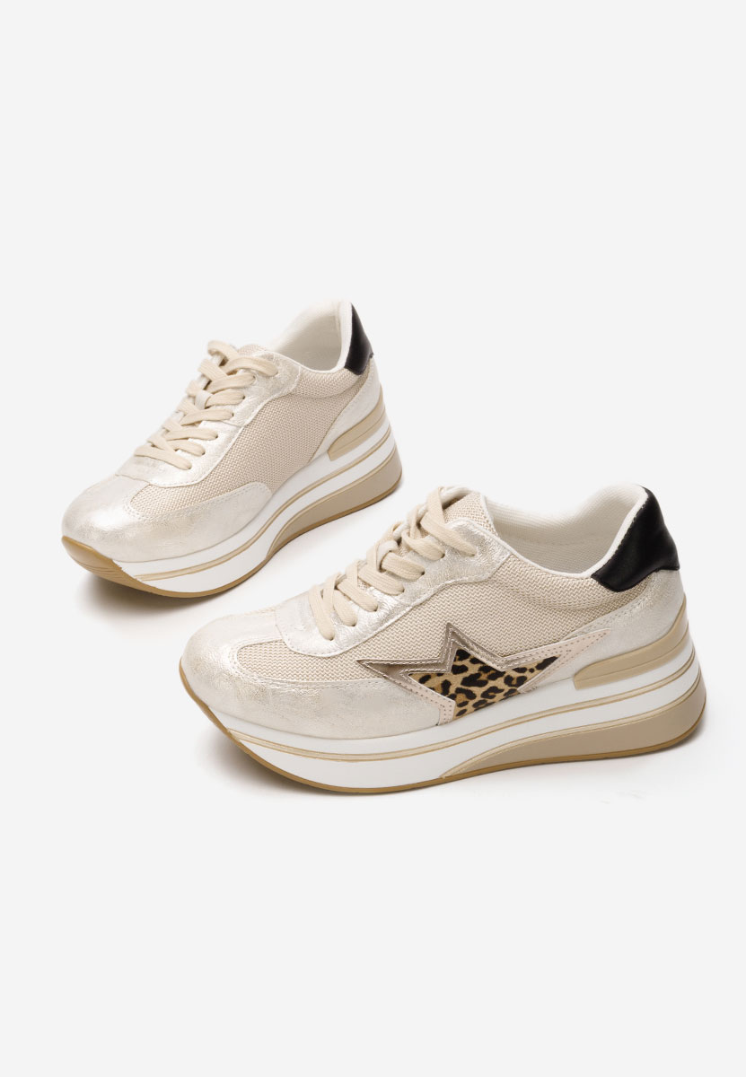 Srebrne sneakersy na platformie Valorys