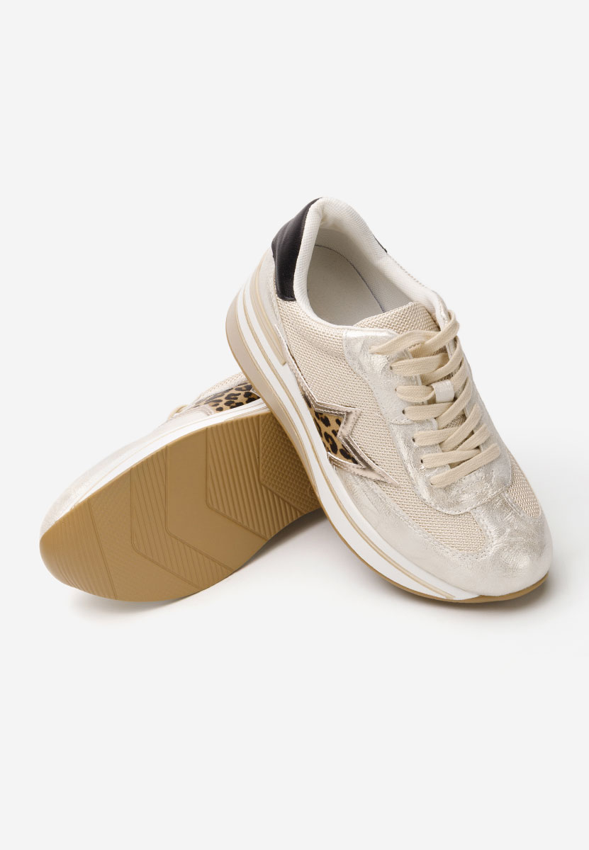 Srebrne sneakersy na platformie Valorys
