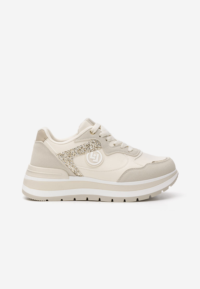 Beżowe sneakersy na platformie Nohemi