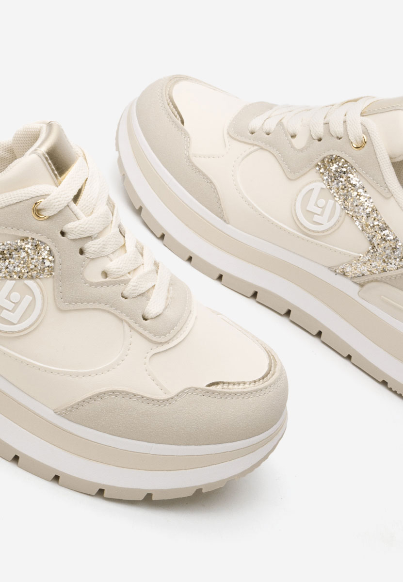 Beżowe sneakersy na platformie Nohemi
