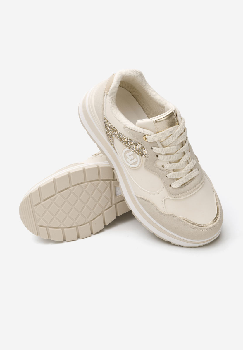 Beżowe sneakersy na platformie Nohemi