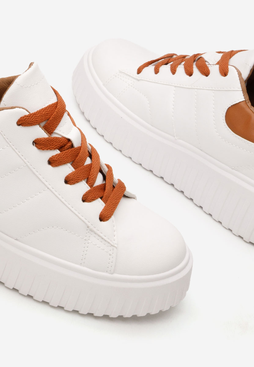 Białe sneakersy na platformie Raula