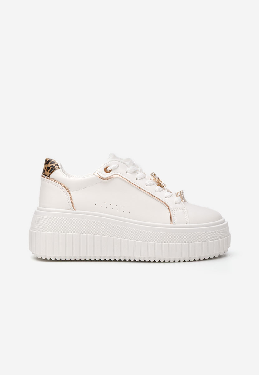 Białe sneakersy na platformie Laureena
