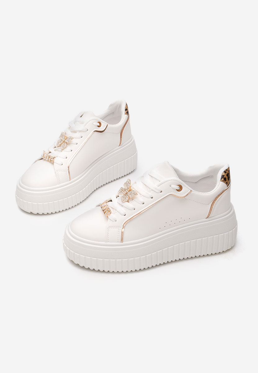 Białe sneakersy na platformie Laureena