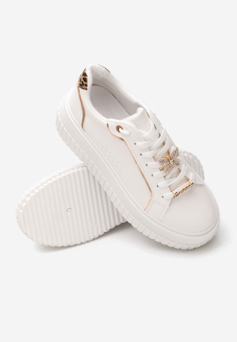 Białe sneakersy na platformie Laureena