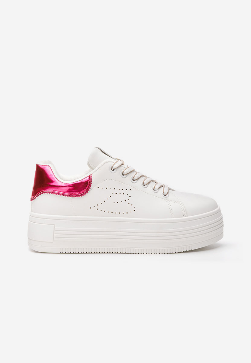 Białe sneakersy na koturnie Sellena
