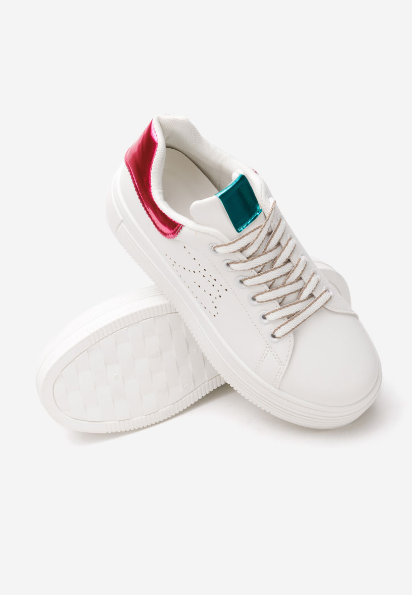 Białe sneakersy na koturnie Sellena