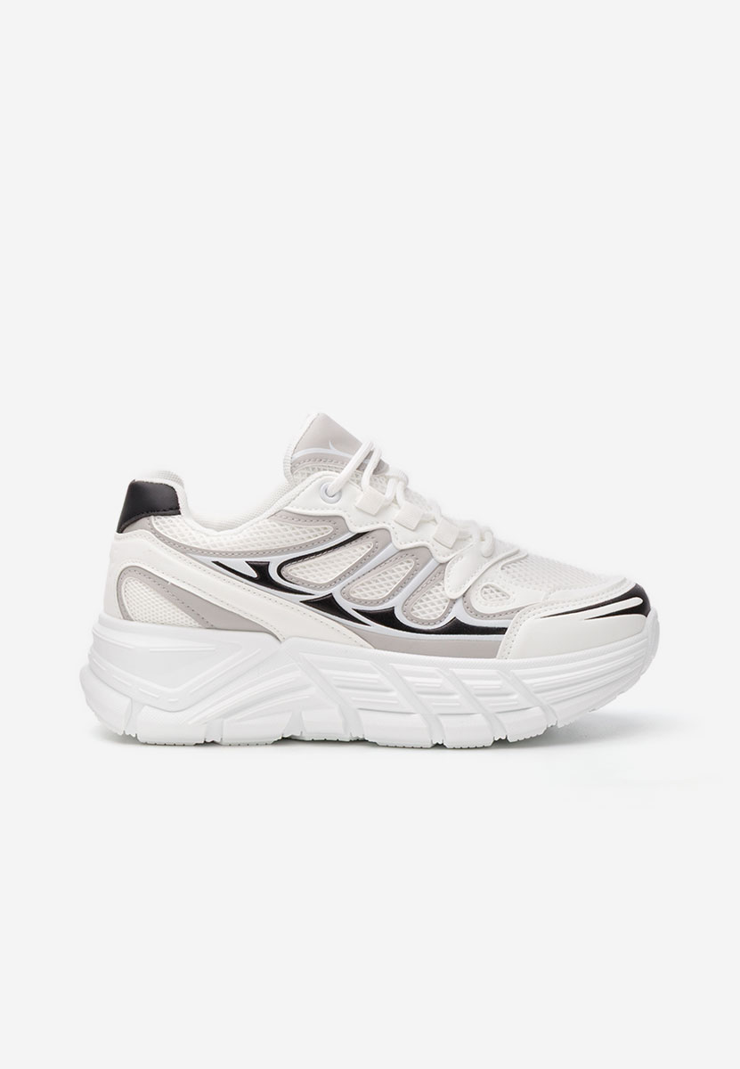 Białe sneakersy na koturnie Amberly