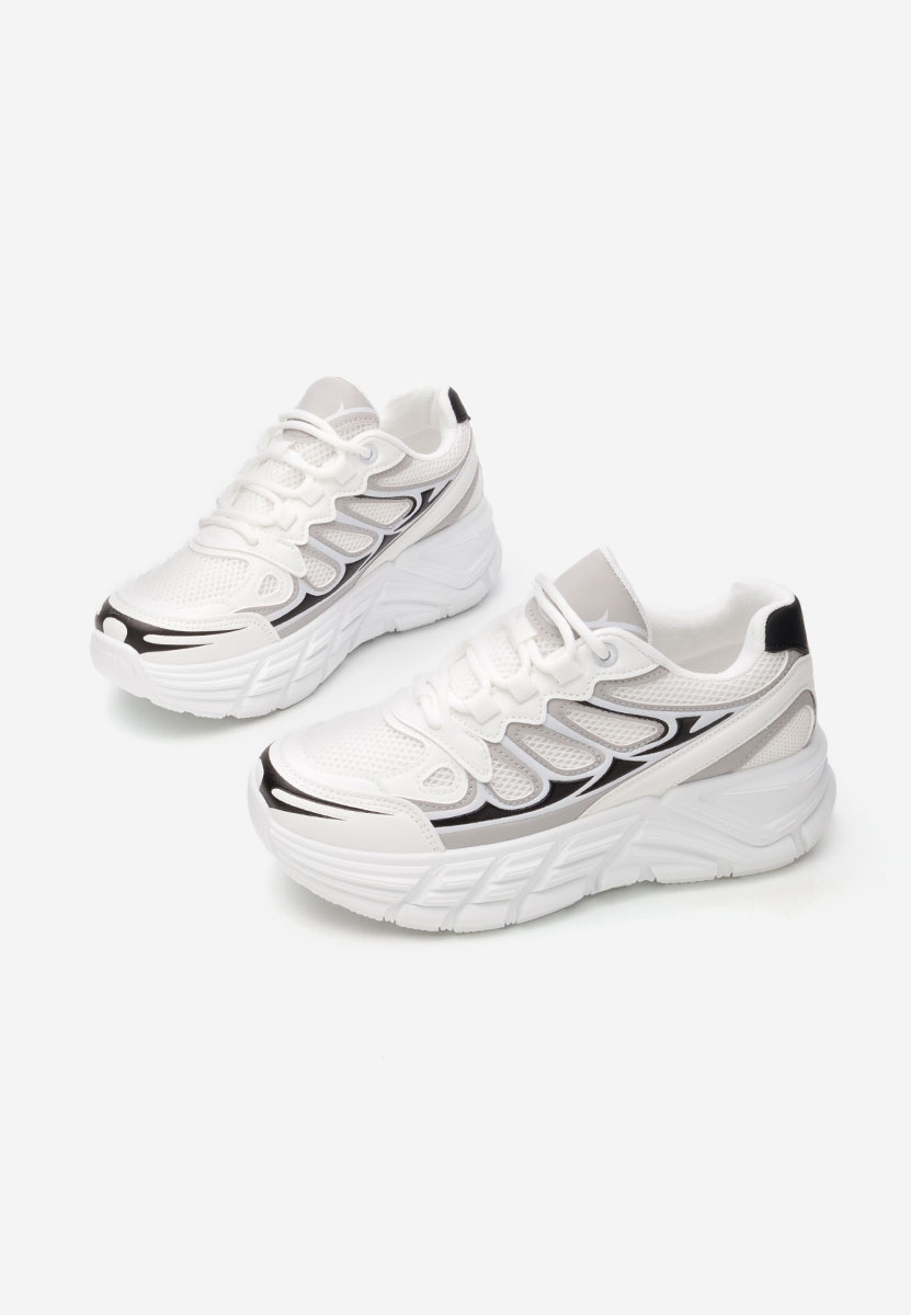 Białe sneakersy na koturnie Amberly