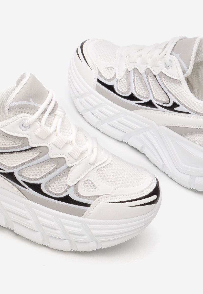 Białe sneakersy na koturnie Amberly
