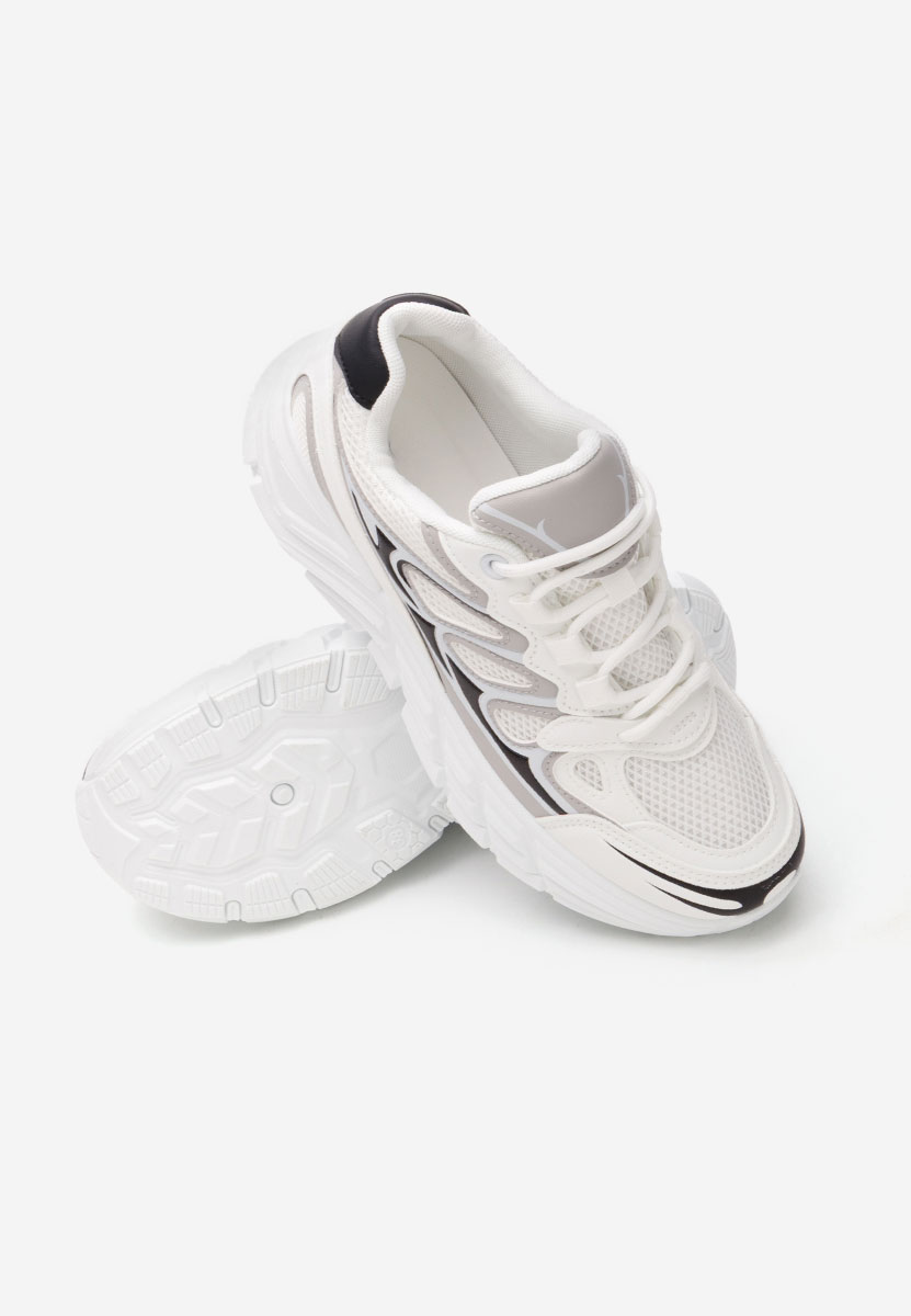 Białe sneakersy na koturnie Amberly