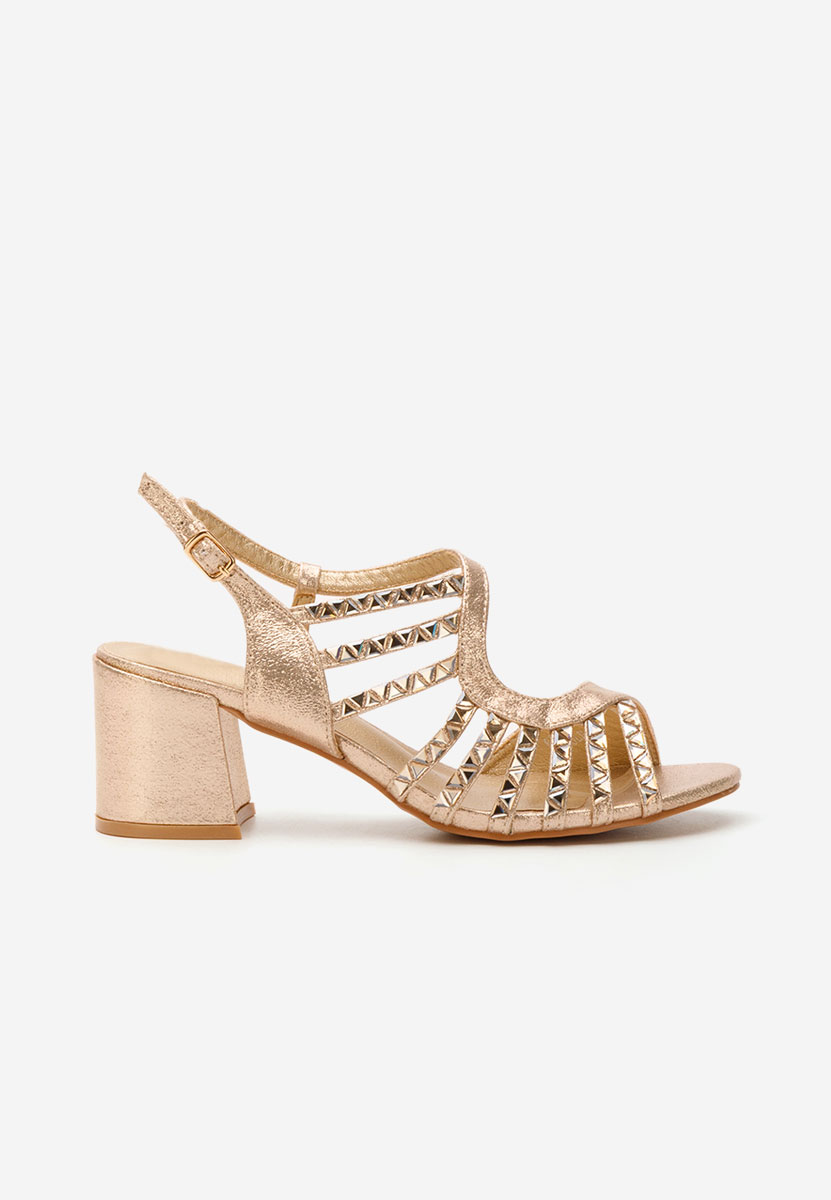 Złote sandały na słupku Margarita