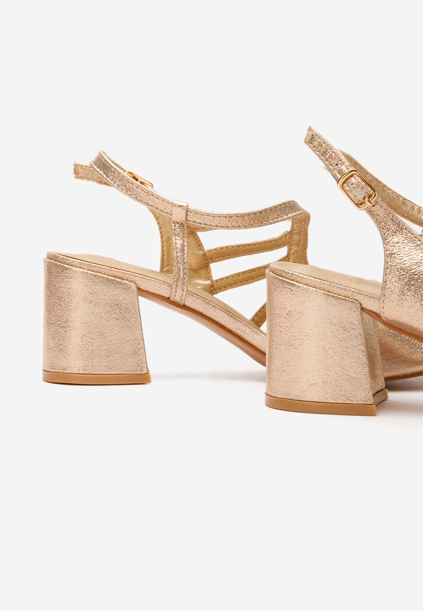Złote sandały na słupku Margarita