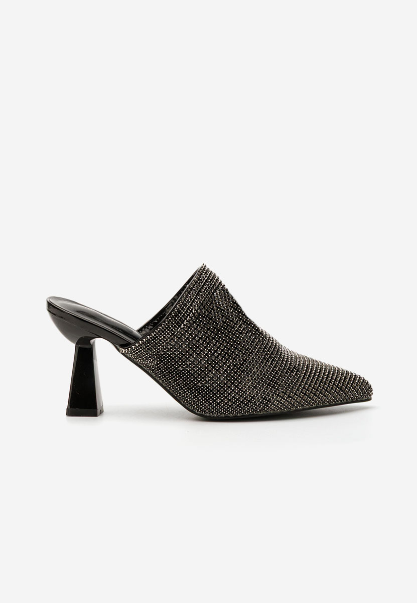 Czarne klapki damskie eleganckie Vanelsa