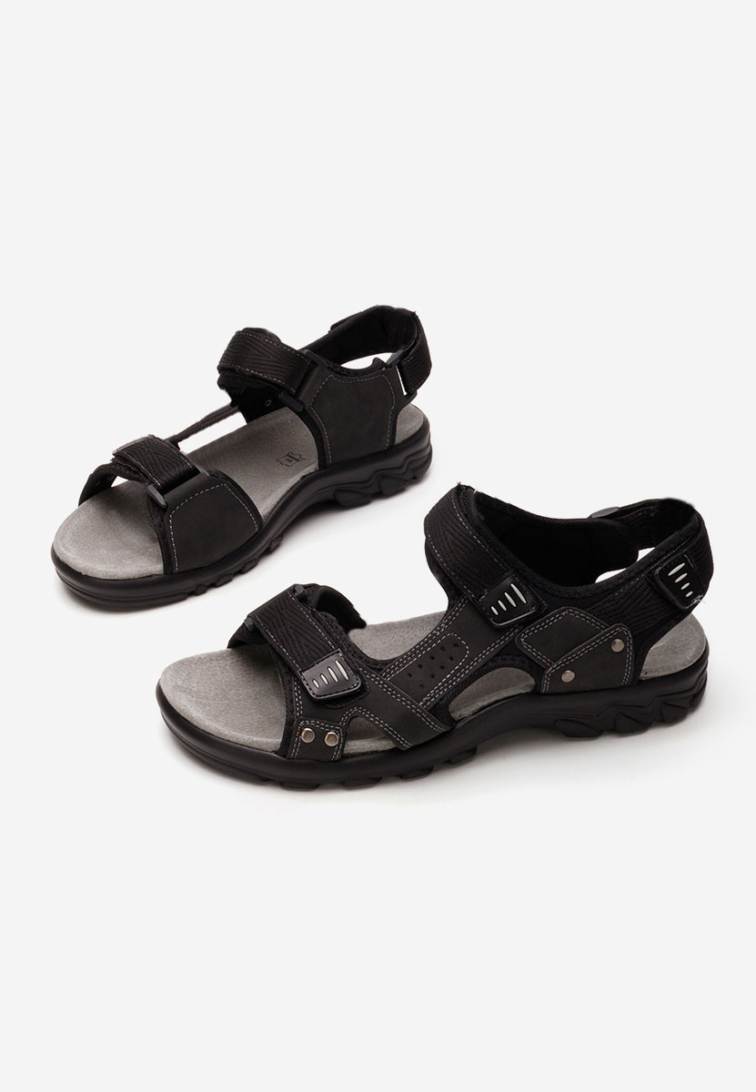 Czarne sandały męskie Caius