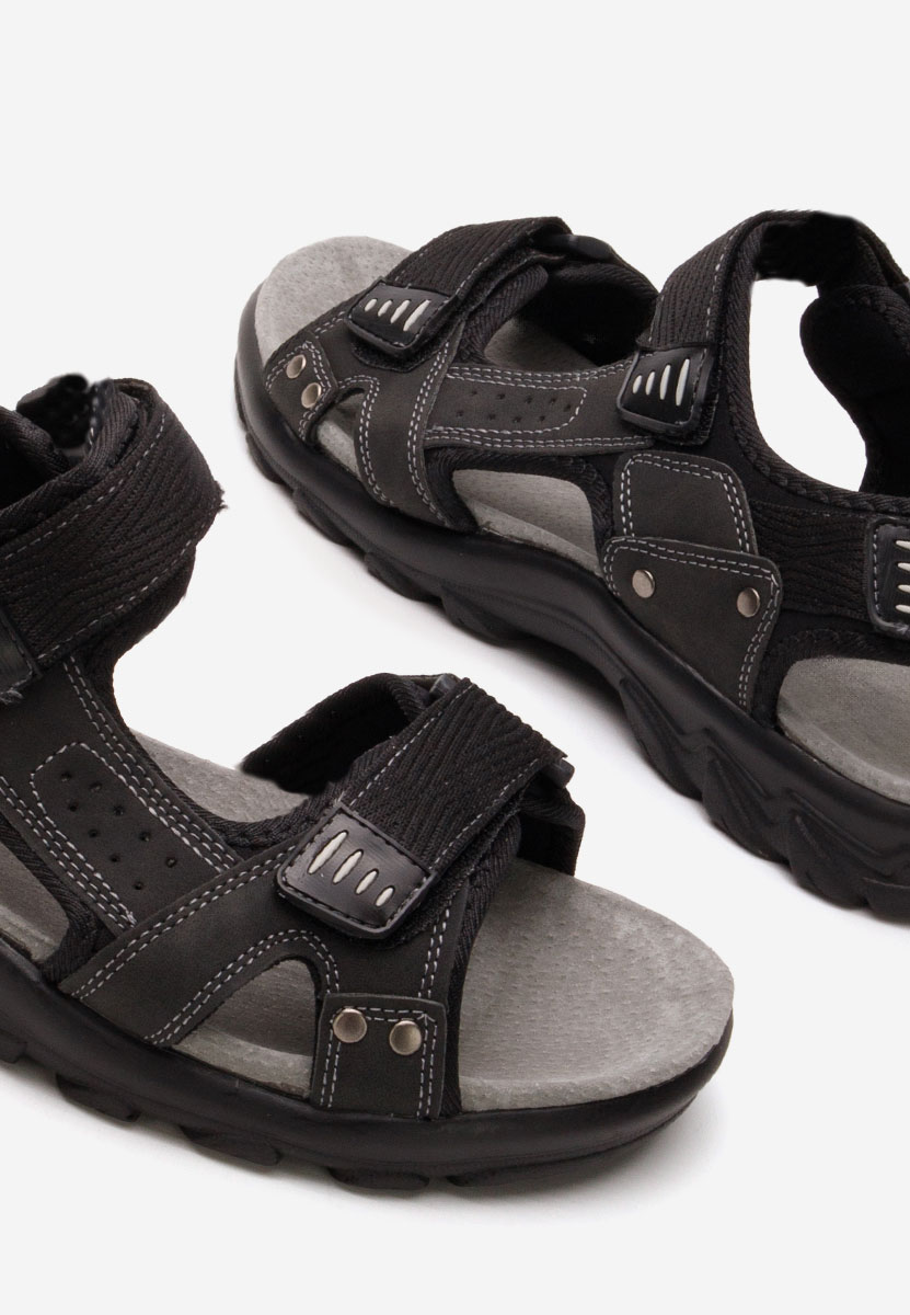 Czarne sandały męskie Caius