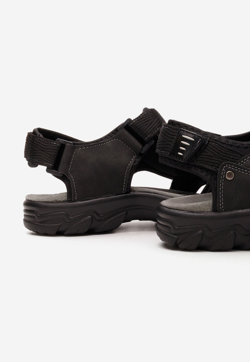 Czarne sandały męskie Caius