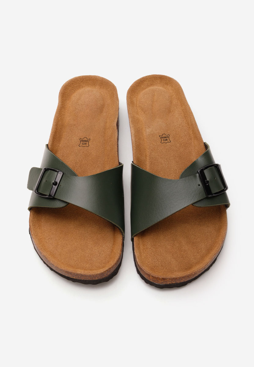Zielone klapki męskie Larson