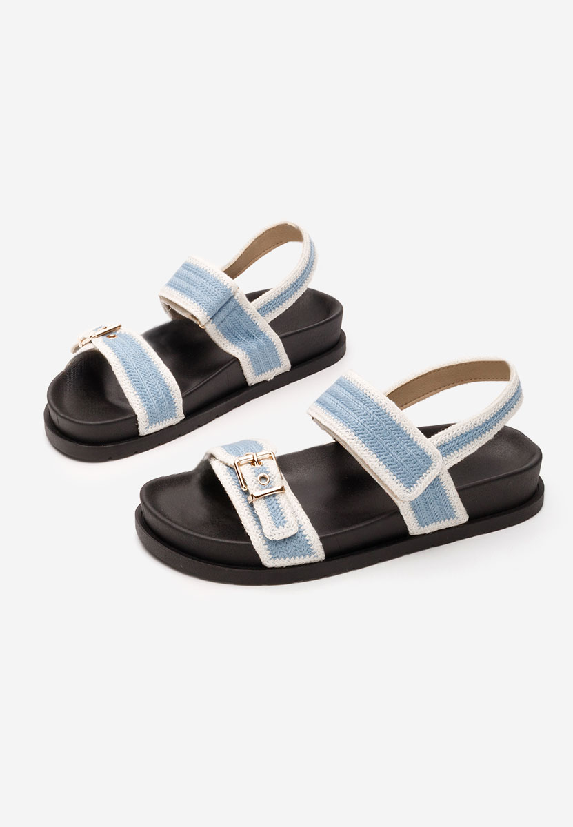 Niebieskie sandały damskie płaskie Sharma