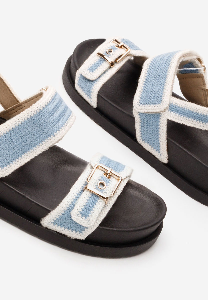 Niebieskie sandały damskie płaskie Sharma