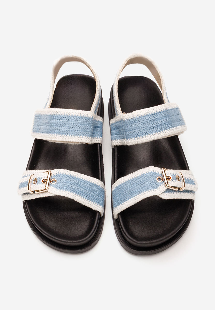 Niebieskie sandały damskie płaskie Sharma