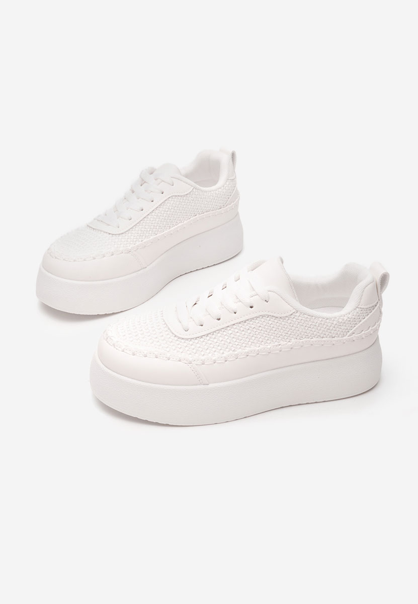 Białe sneakersy na koturnie Cecila
