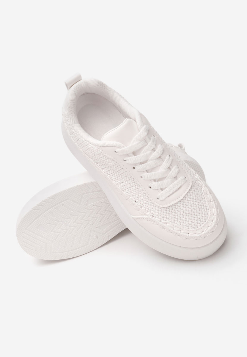 Białe sneakersy na koturnie Cecila