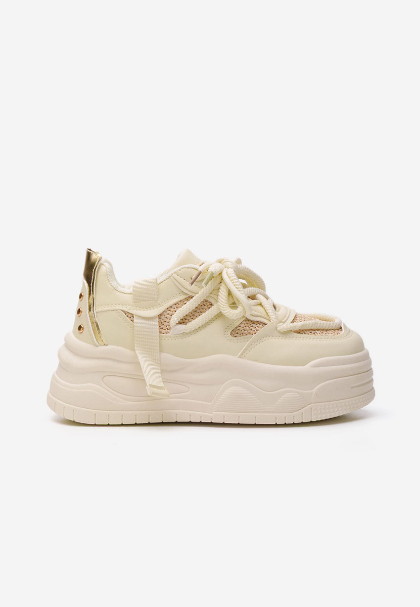 Beżowe sneakersy na platformie Shirleen