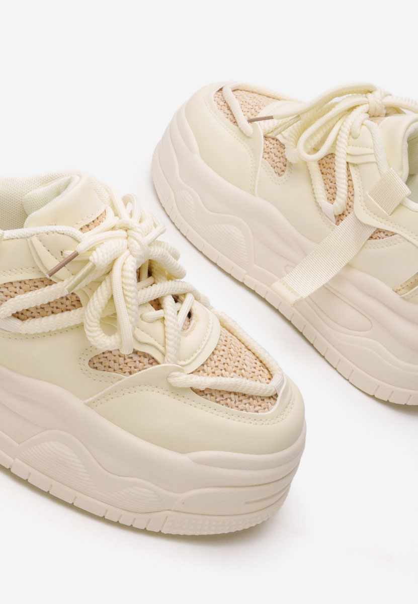 Beżowe sneakersy na platformie Shirleen