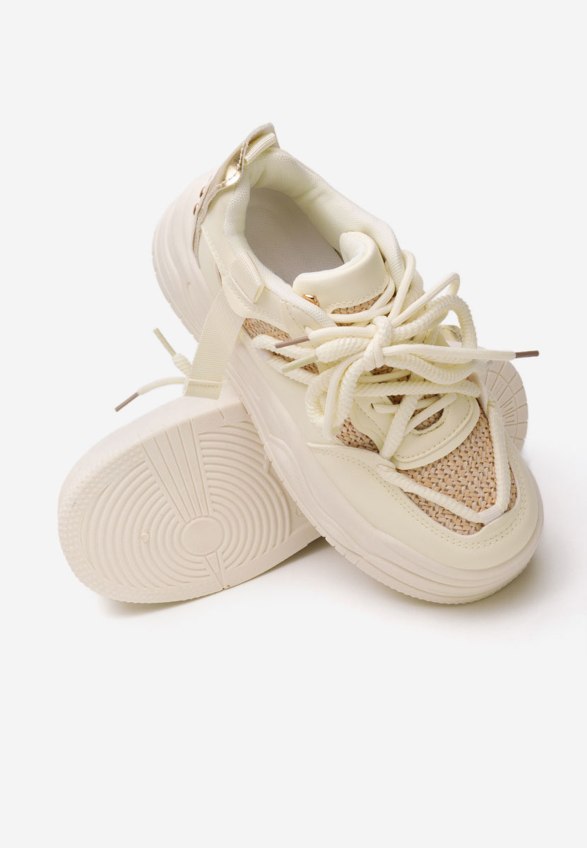 Beżowe sneakersy na platformie Shirleen