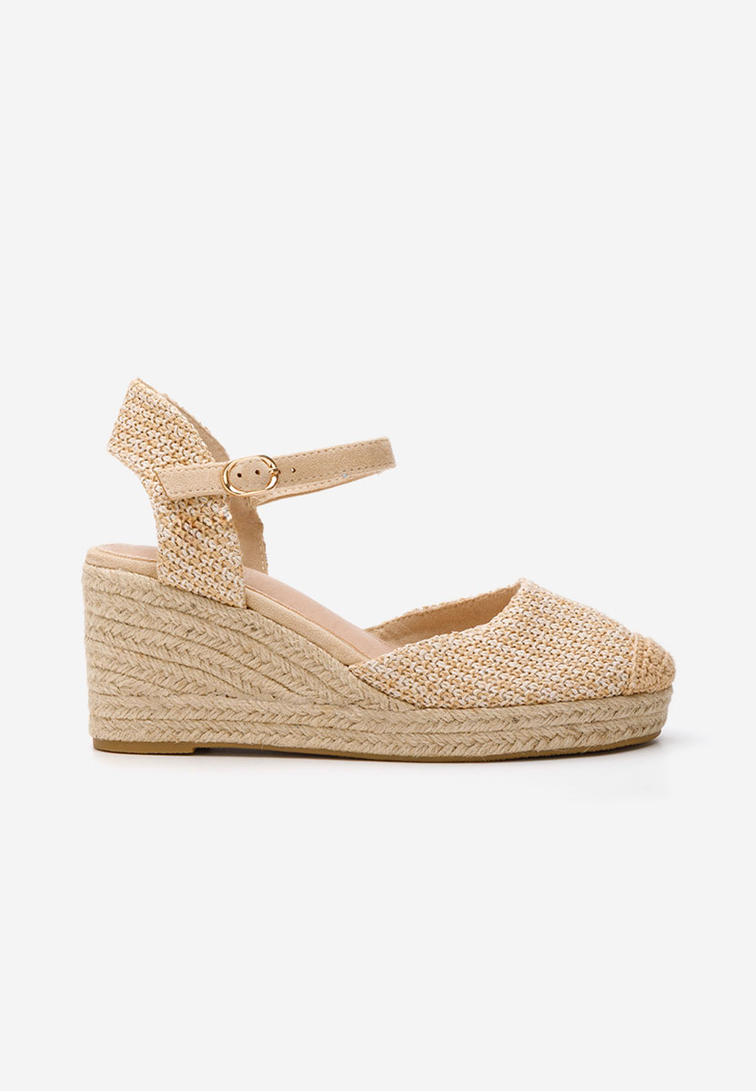 Khaki espadryle na koturnie Paty
