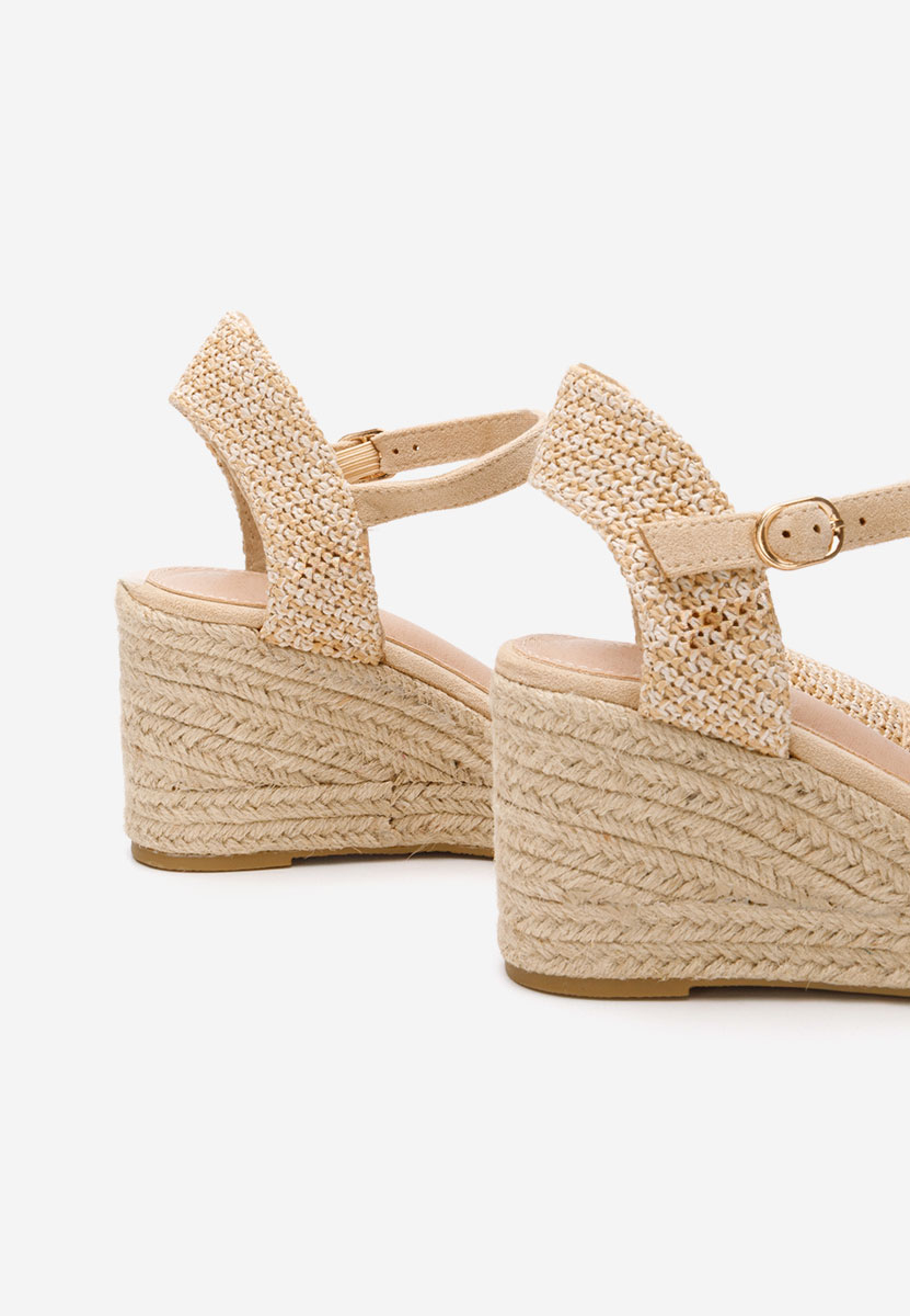 Khaki espadryle na koturnie Paty
