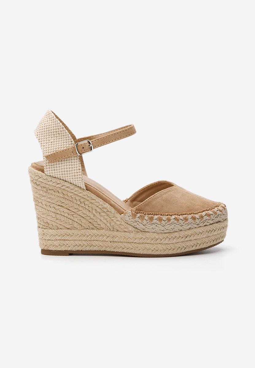 Khaki espadryle na koturnie Rayansa