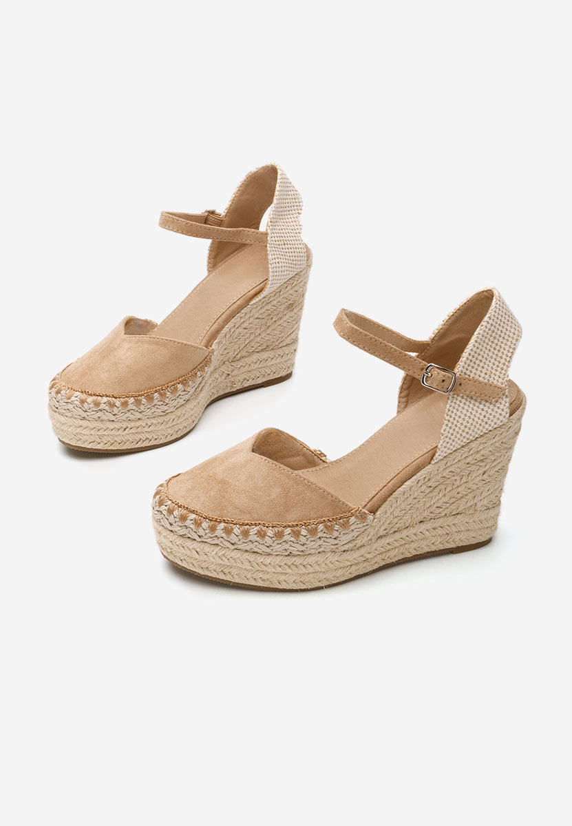 Khaki espadryle na koturnie Rayansa