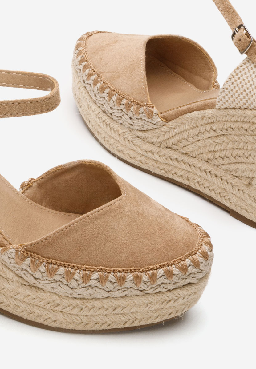 Khaki espadryle na koturnie Rayansa