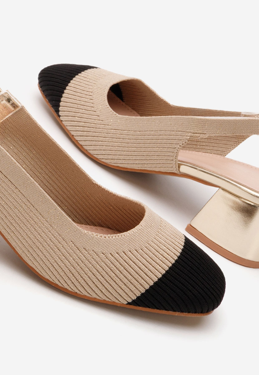 Khaki czółenka bez pięt Tausya