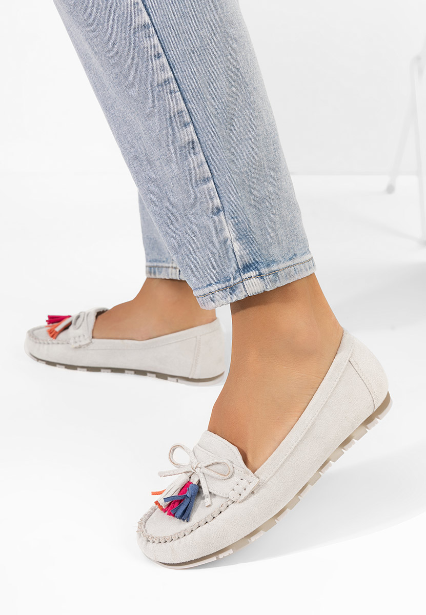 Szare mokasyny damskie Prestia