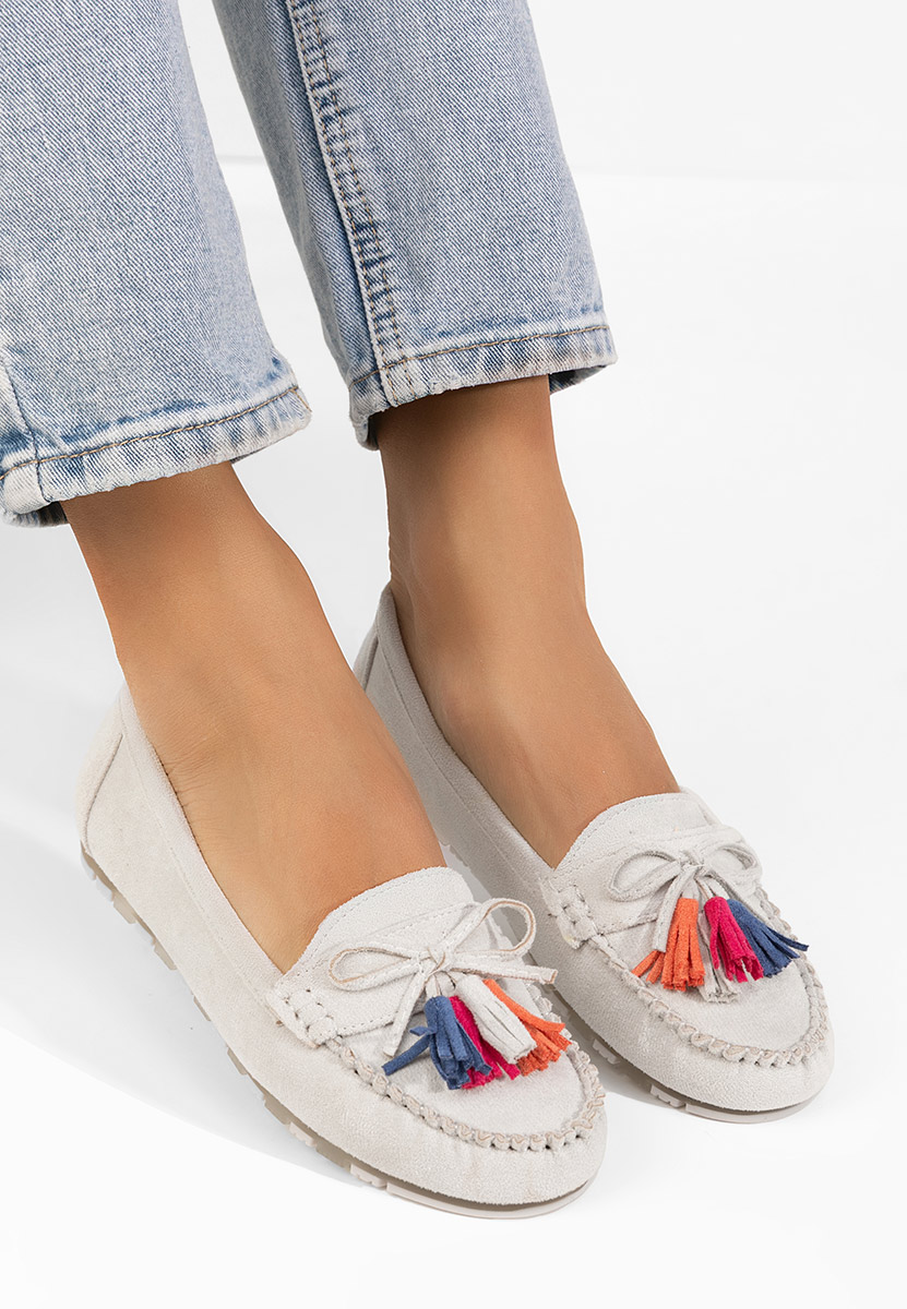 Szare mokasyny damskie Prestia