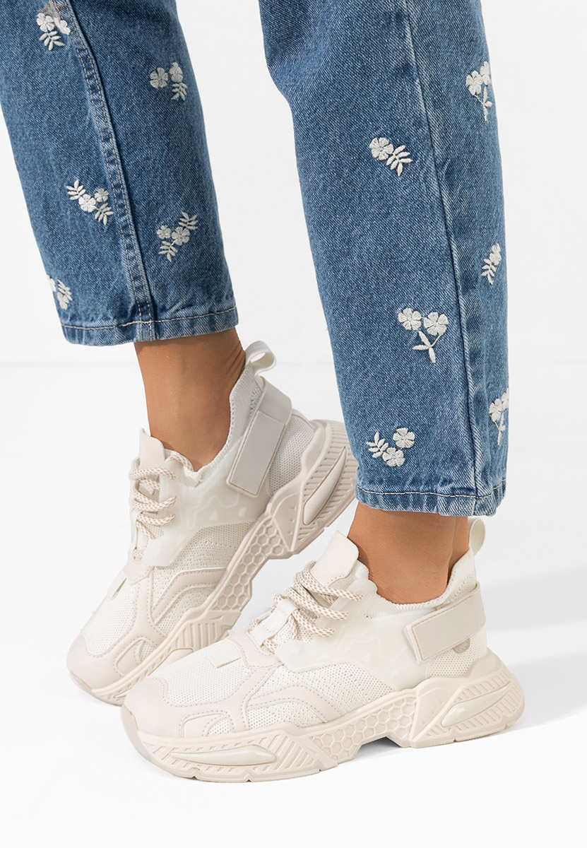 Beżowe sneakersy damskie Roxann