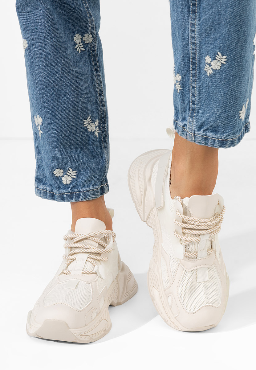 Beżowe sneakersy damskie Roxann