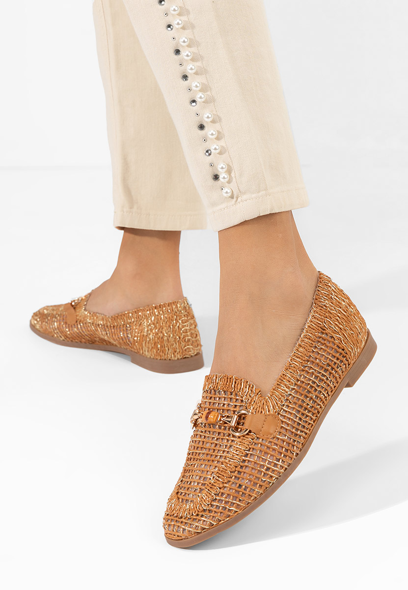 Camelowe mokasyny damskie Jayna