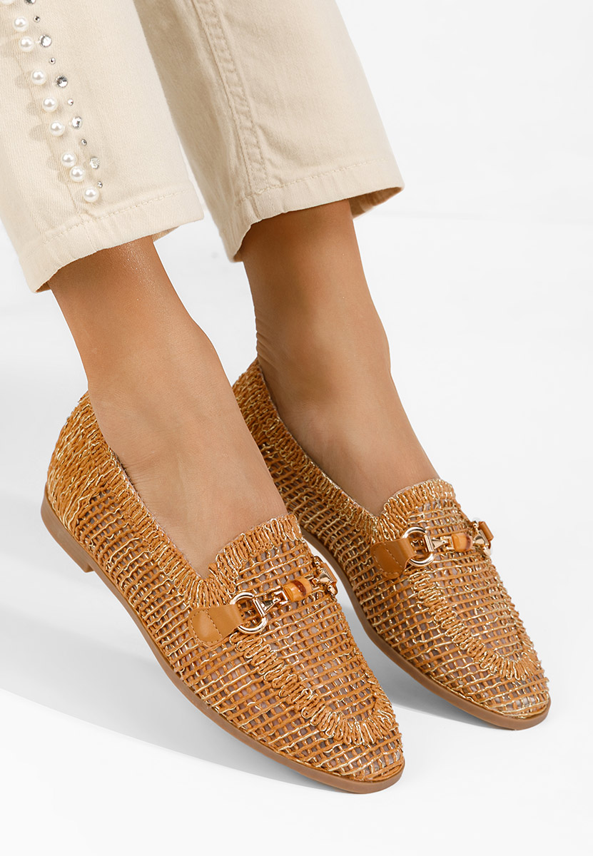 Camelowe mokasyny damskie Jayna