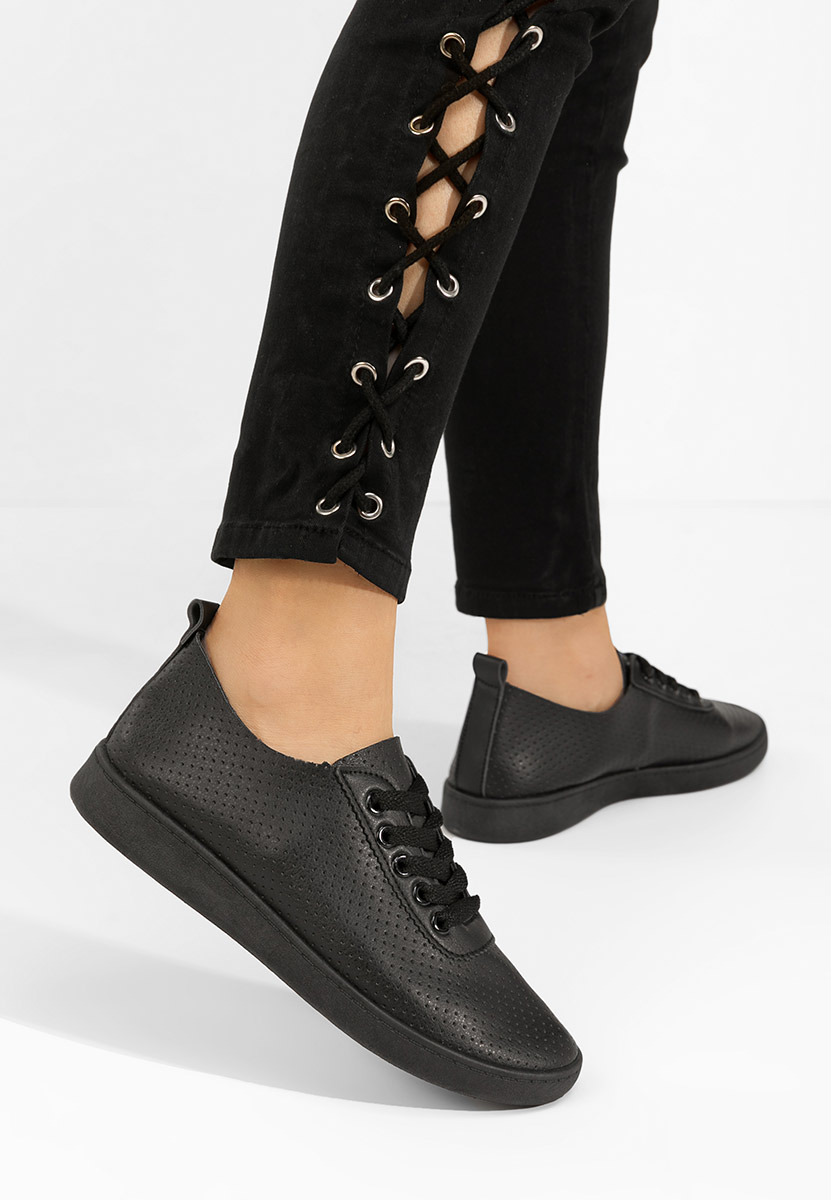 Czarne sneakersy damskie Skede V5