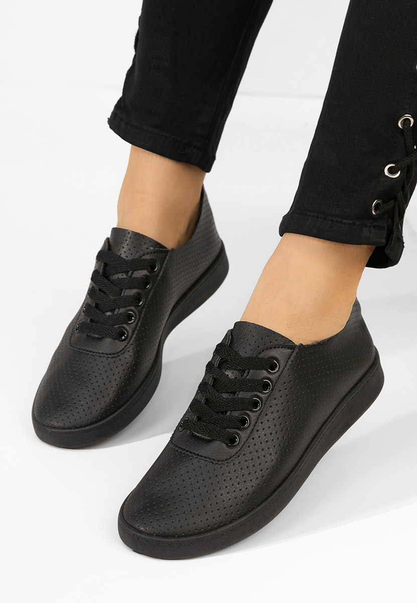 Czarne sneakersy damskie Skede V5
