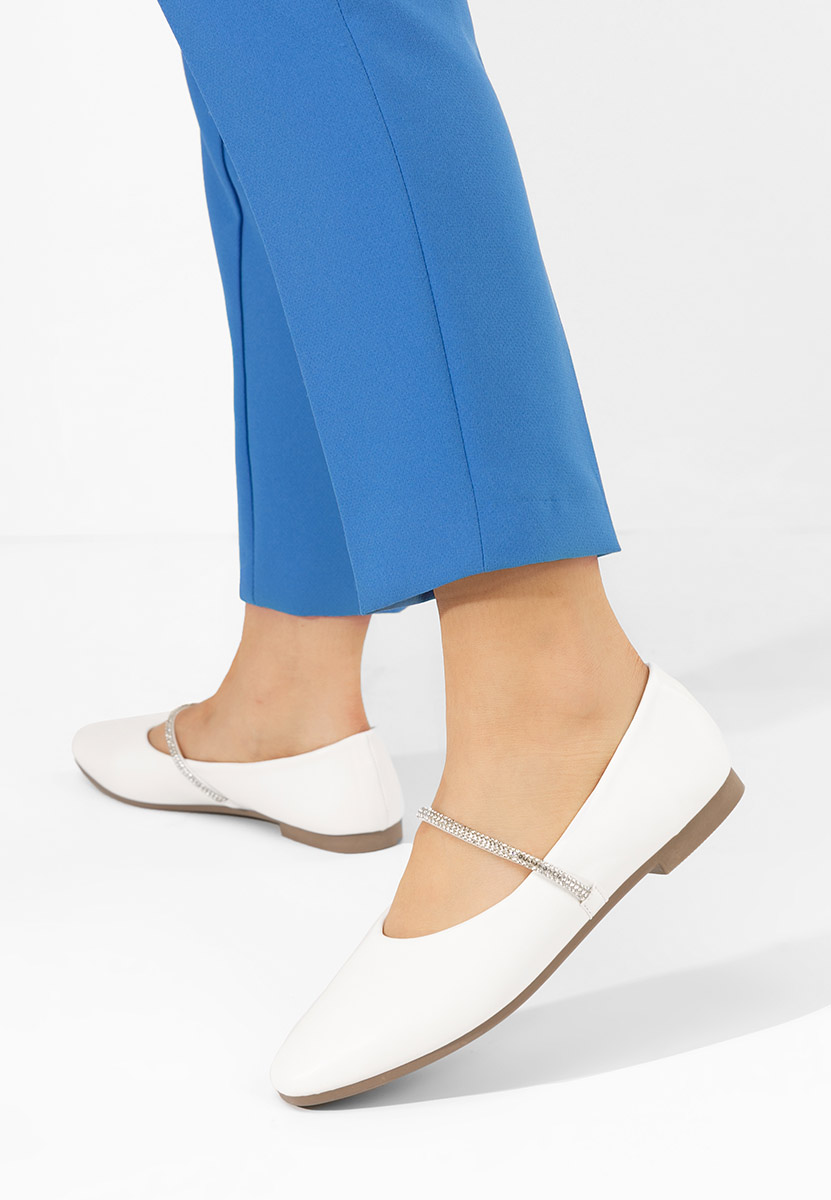 Białe eleganckie baleriny Aglaia