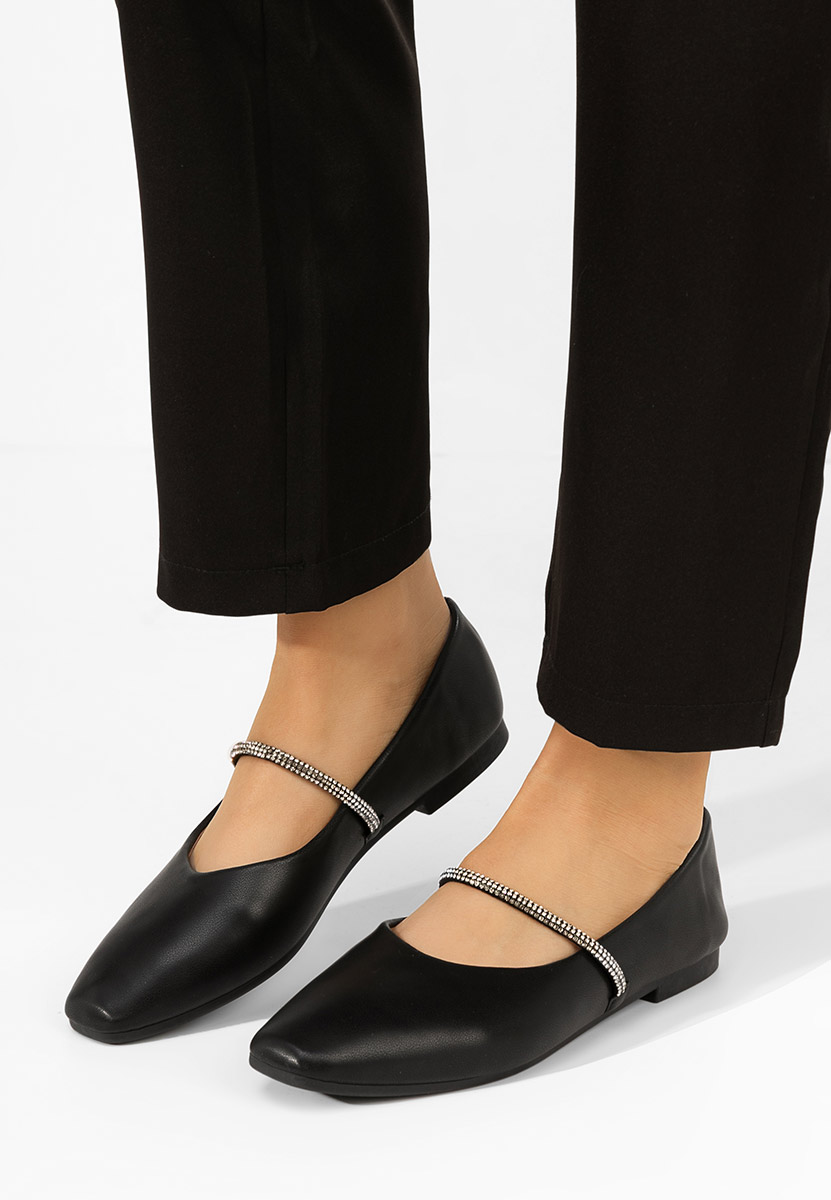 Czarne eleganckie baleriny Aglaia