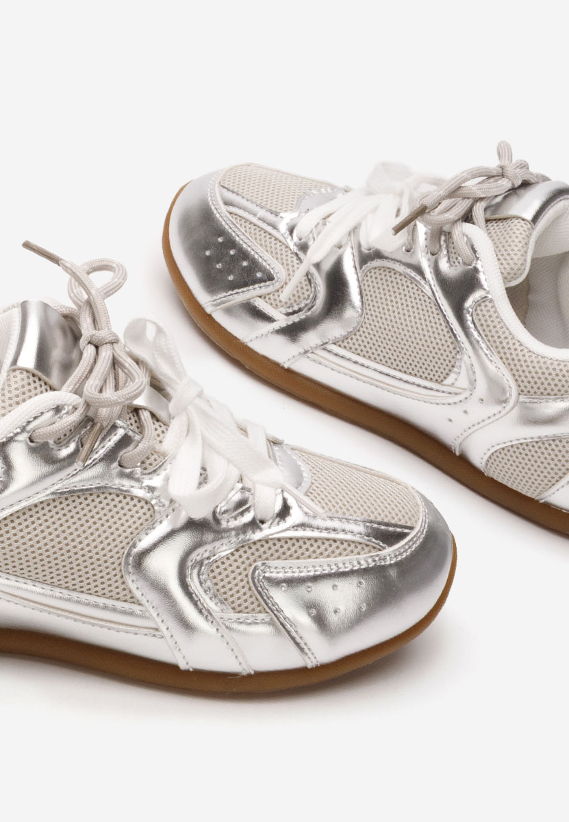Srebrne sneakersy damskie Lynesa