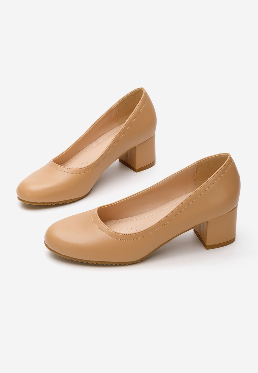 Khaki czółenka na słupku Zinia