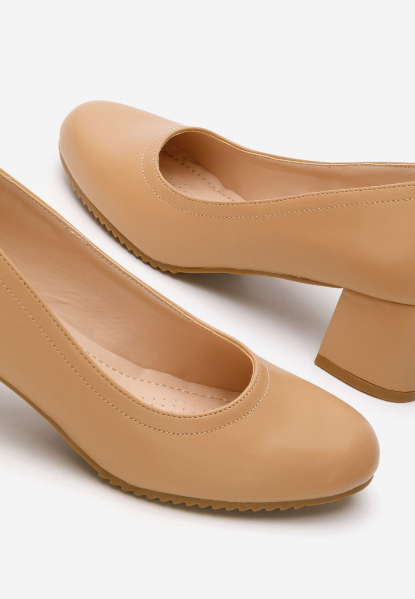 Khaki czółenka na słupku Zinia